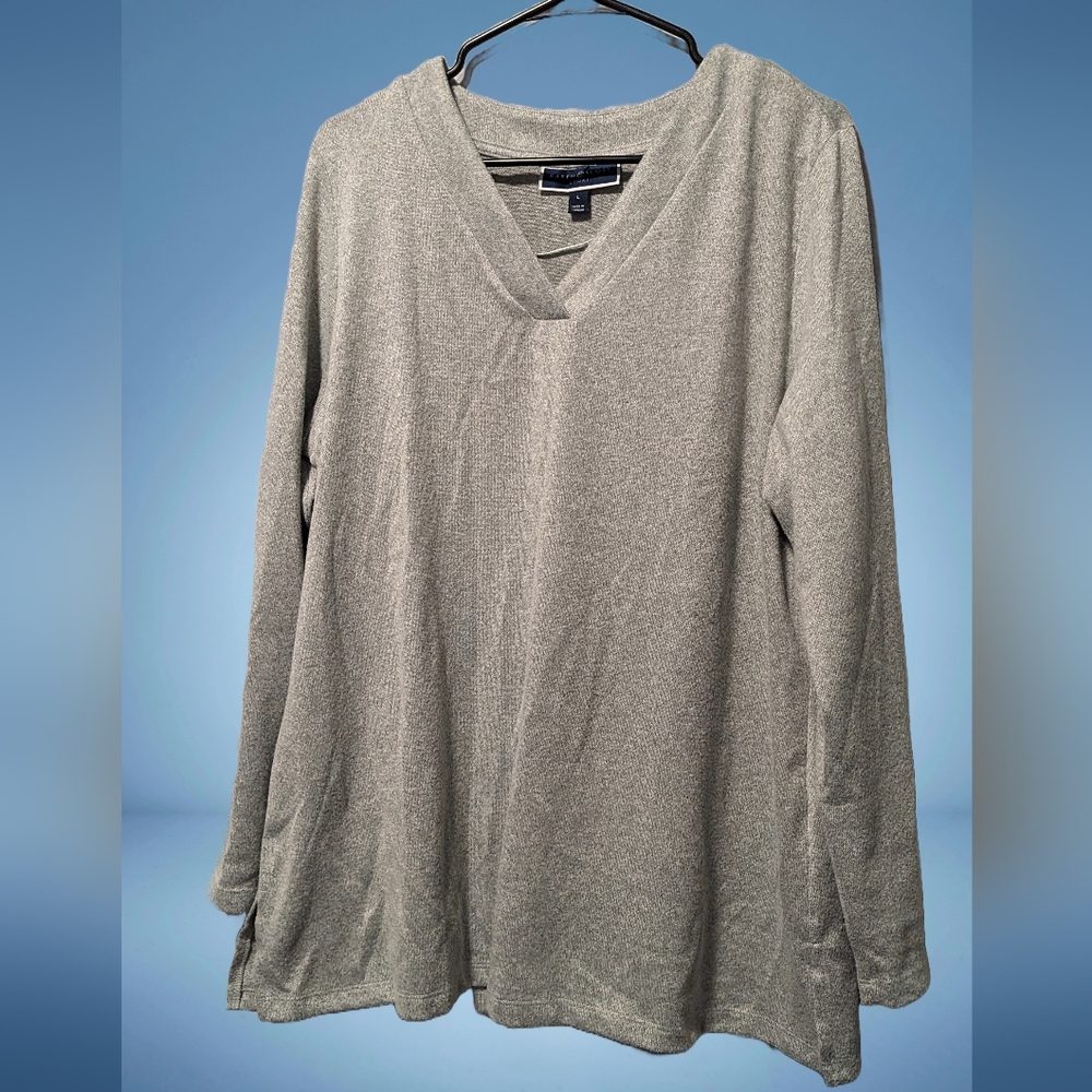 Women’s Karen Scott Pullover V Neck Casual Layering Sweater Size Large